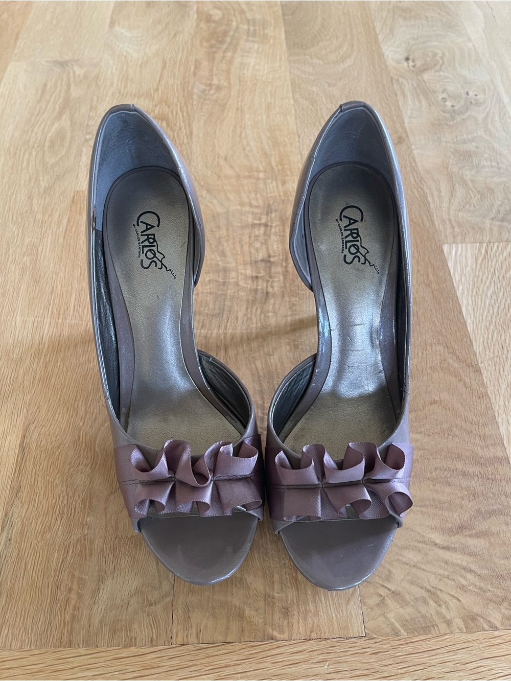 Carlos by Carlos Santana  Ruffle Open-Toe Pumps size 7.5